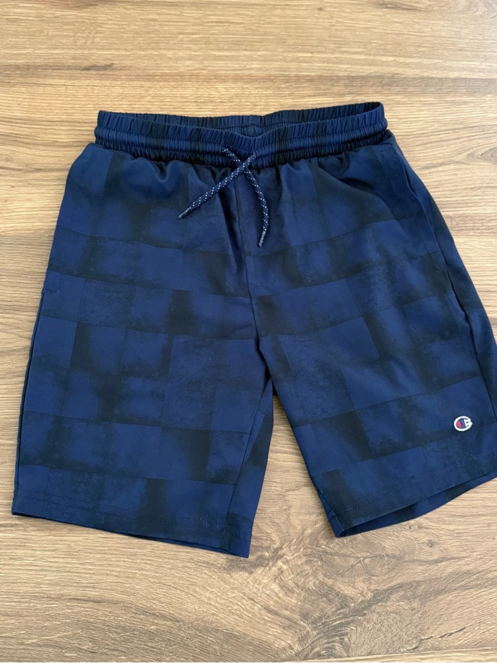 Champion Boys Navy Pattern Athletic Shorts Size Medium 8 Drawstring